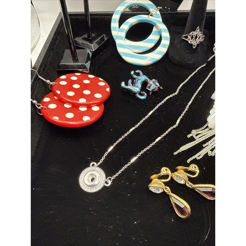 Vintage Lot of 11+ Necklaces, Earrings, Brooches